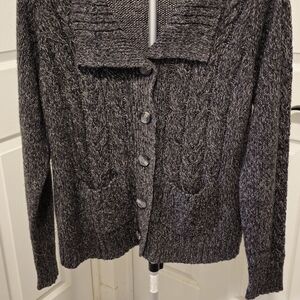 St. John's Bay Black and White Knit Cardigan